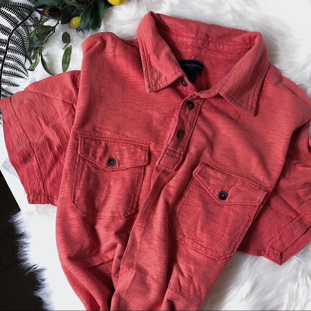 Men’s Banana Republic Cotton Collared Knit Shirt - Picture 1 of 4